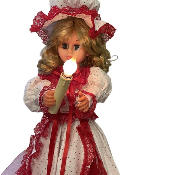 Vintage Rennoc Animated Xmas Doll with Moving Head and Arms Lighted Candle - Picture 6 of 11